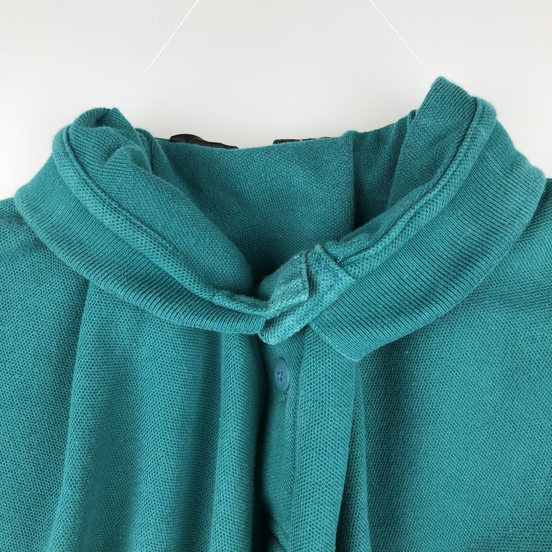 80s-90'S Eddie Bauer short-sleeved polo shirt, men's size M equivalent, vintage. cotton Green type dark green Vintage Second Hand