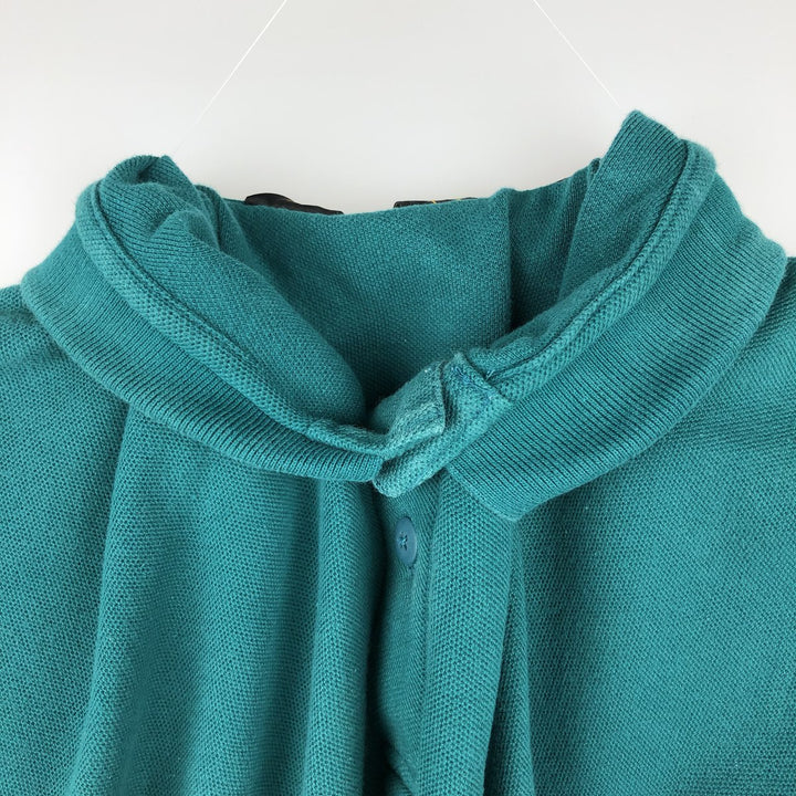 80s-90'S Eddie Bauer short-sleeved polo shirt, men's size M equivalent, vintage. cotton Green type dark green Vintage Second Hand