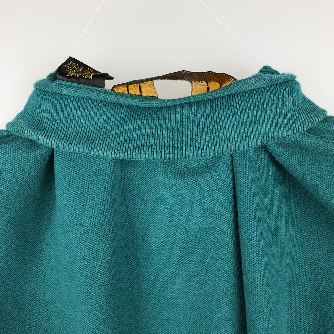 80s-90'S Eddie Bauer short-sleeved polo shirt, men's size M equivalent, vintage. cotton Green type dark green Vintage Second Hand