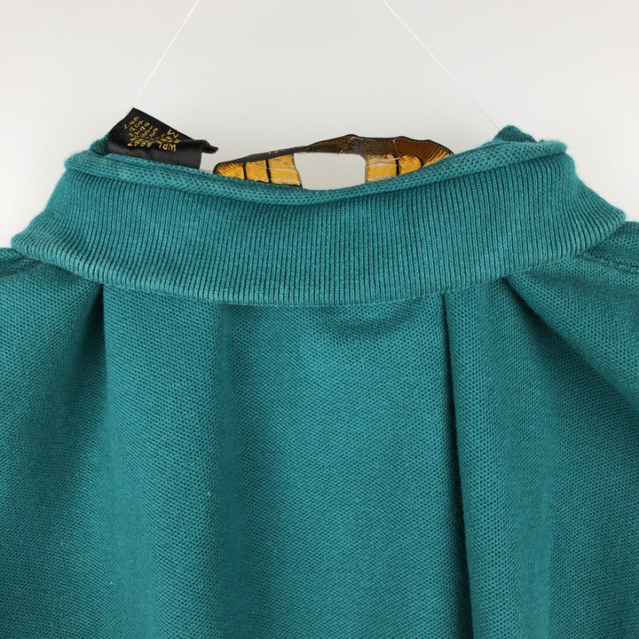 80s-90'S Eddie Bauer short-sleeved polo shirt, men's size M equivalent, vintage. cotton Green type dark green Vintage Second Hand