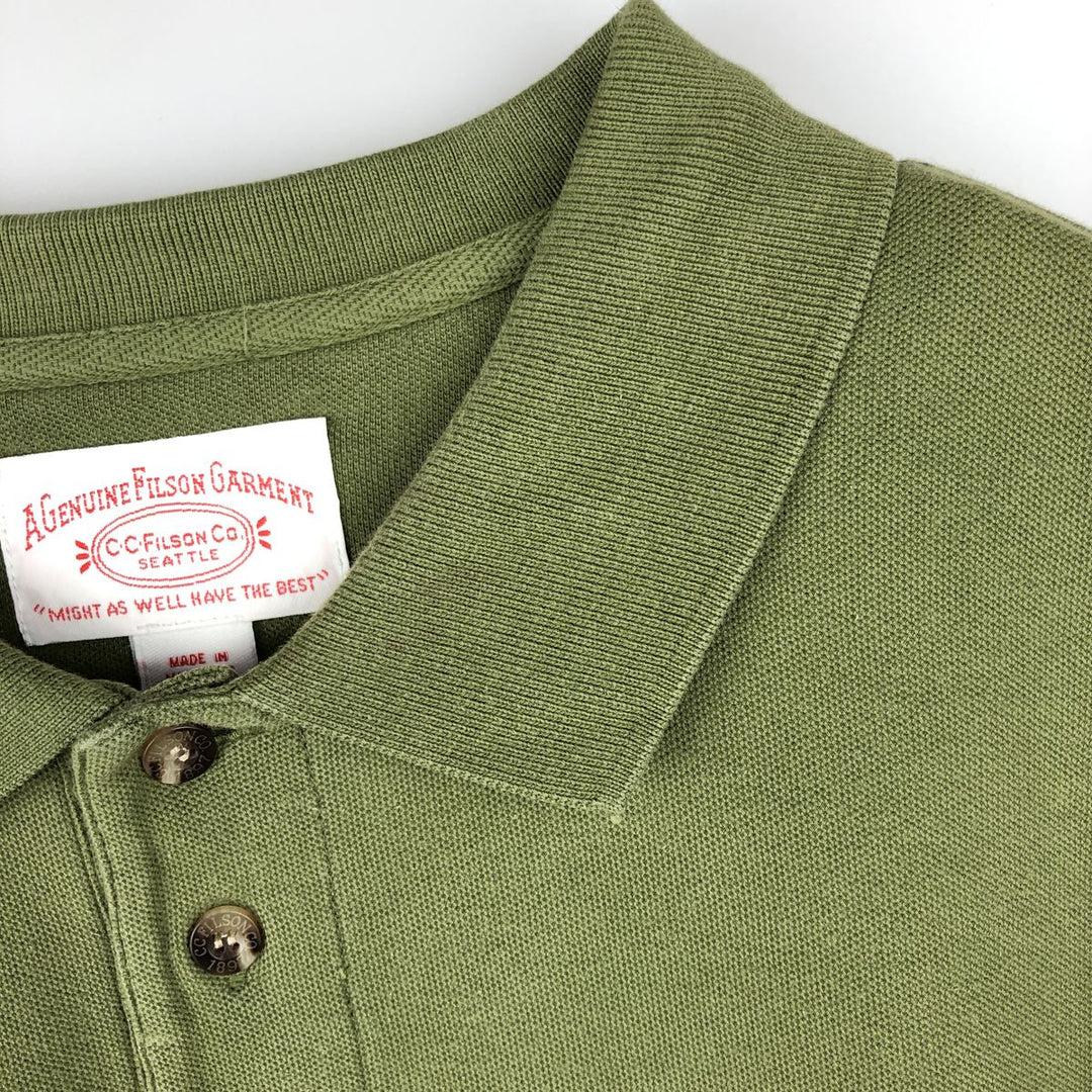 Filson CCFILSON Short-Sleeve Polo Shirt, Men's Size XL (approx.) cotton Khaki type Vintage Second Hand