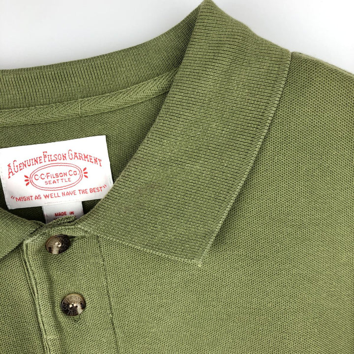 Filson CCFILSON Short-Sleeve Polo Shirt, Men's Size XL (approx.) cotton Khaki type Vintage Second Hand