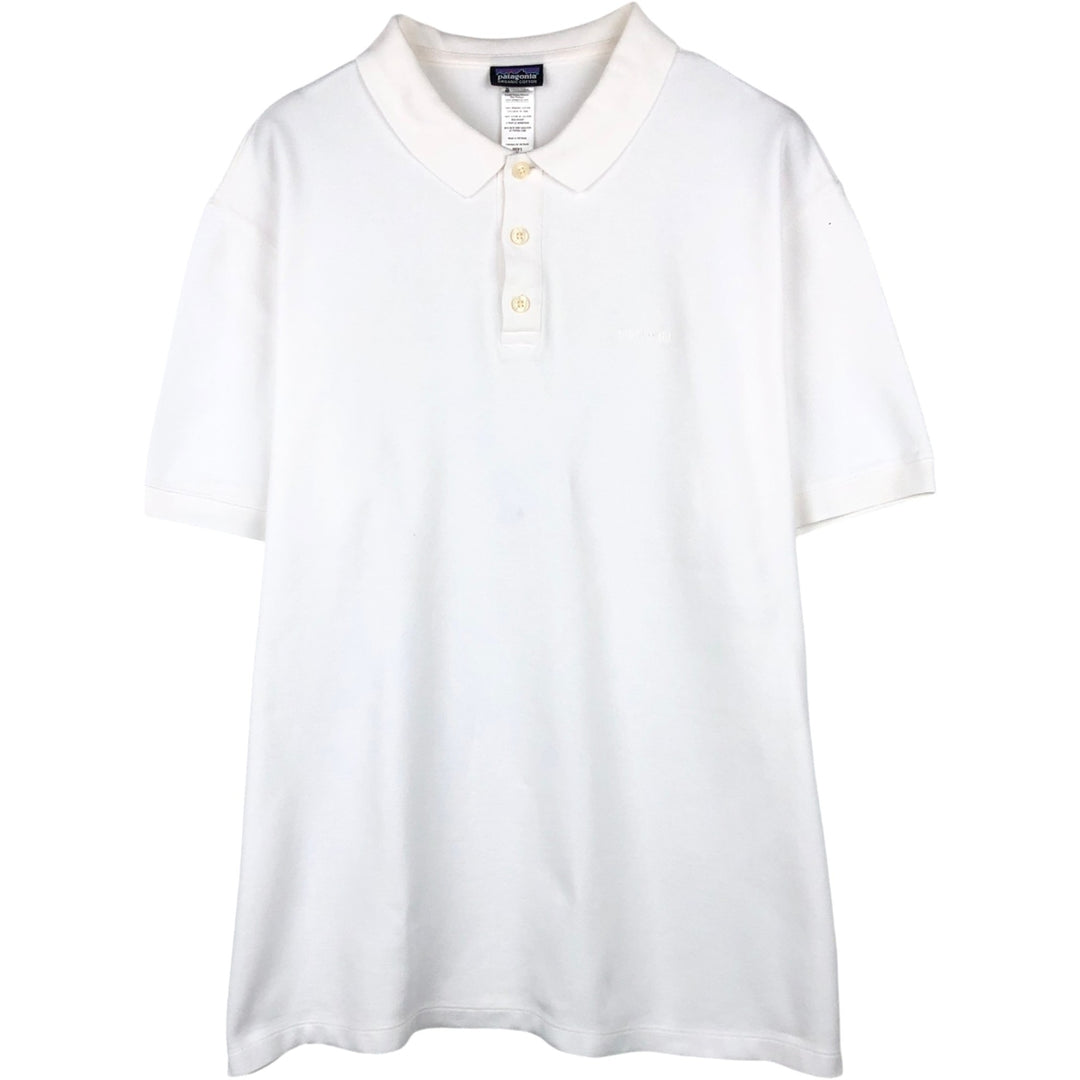 Patagonia Organic Cotton Short-Sleeve Polo Shirt, Men's Size XL (approx.) cotton white type Vintage Second Hand