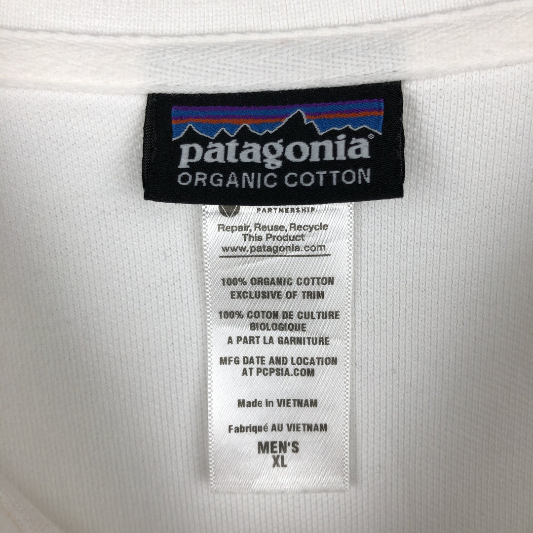 Patagonia Organic Cotton Short-Sleeve Polo Shirt, Men's Size XL (approx.) cotton white type Vintage Second Hand
