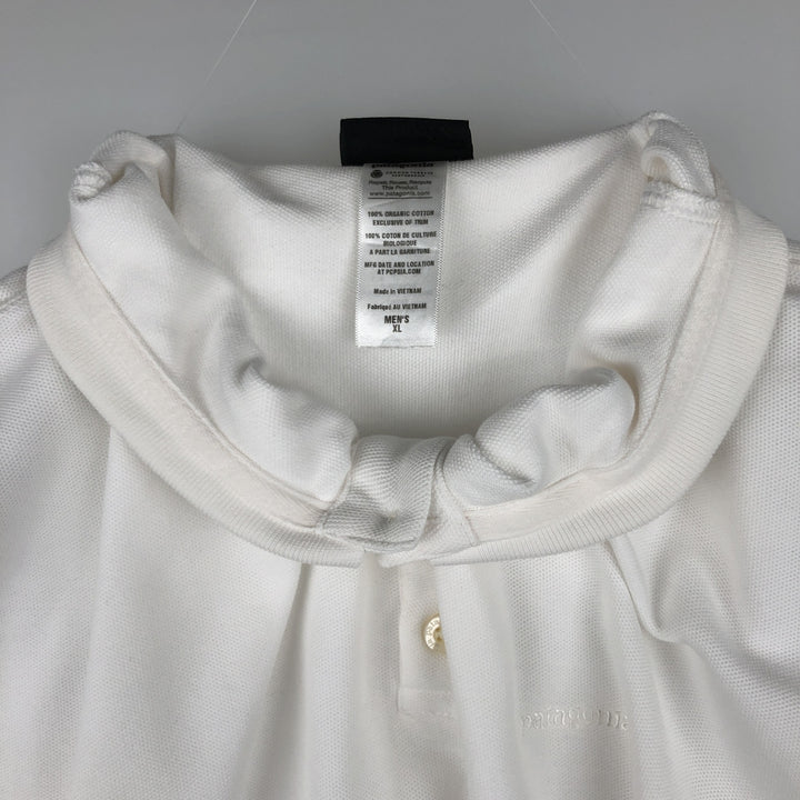 Patagonia Organic Cotton Short-Sleeve Polo Shirt, Men's Size XL (approx.) cotton white type Vintage Second Hand
