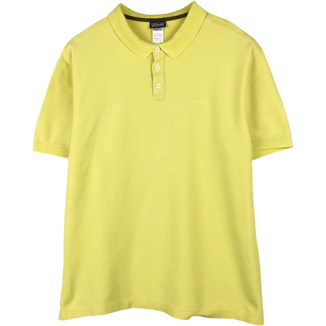 Patagonia Organic Cotton Short-Sleeve Polo Shirt, Men's Size XL (approx.) cotton yellow type Vintage Second Hand