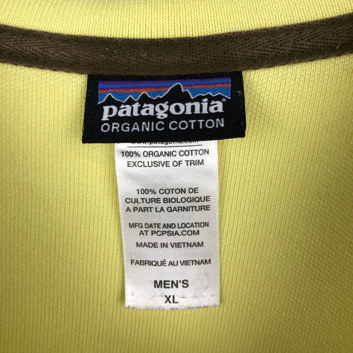Patagonia Organic Cotton Short-Sleeve Polo Shirt, Men's Size XL (approx.) cotton yellow type Vintage Second Hand