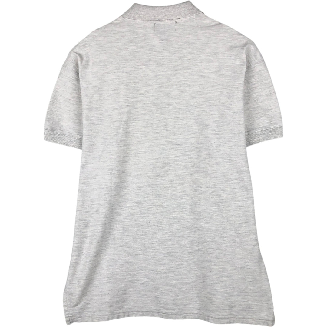 80s-90'S Eddie Bauer Herringbone Short-Sleeve Polo Shirt, Made in Canada, Men's Size M (approx.), Vintage cotton white type Vintage Second Hand