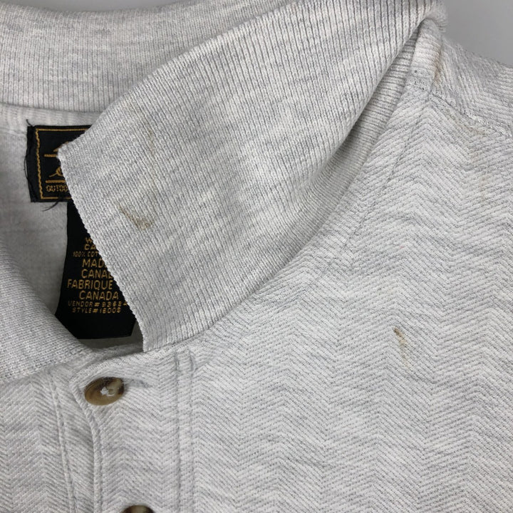 80s-90'S Eddie Bauer Herringbone Short-Sleeve Polo Shirt, Made in Canada, Men's Size M (approx.), Vintage cotton white type Vintage Second Hand