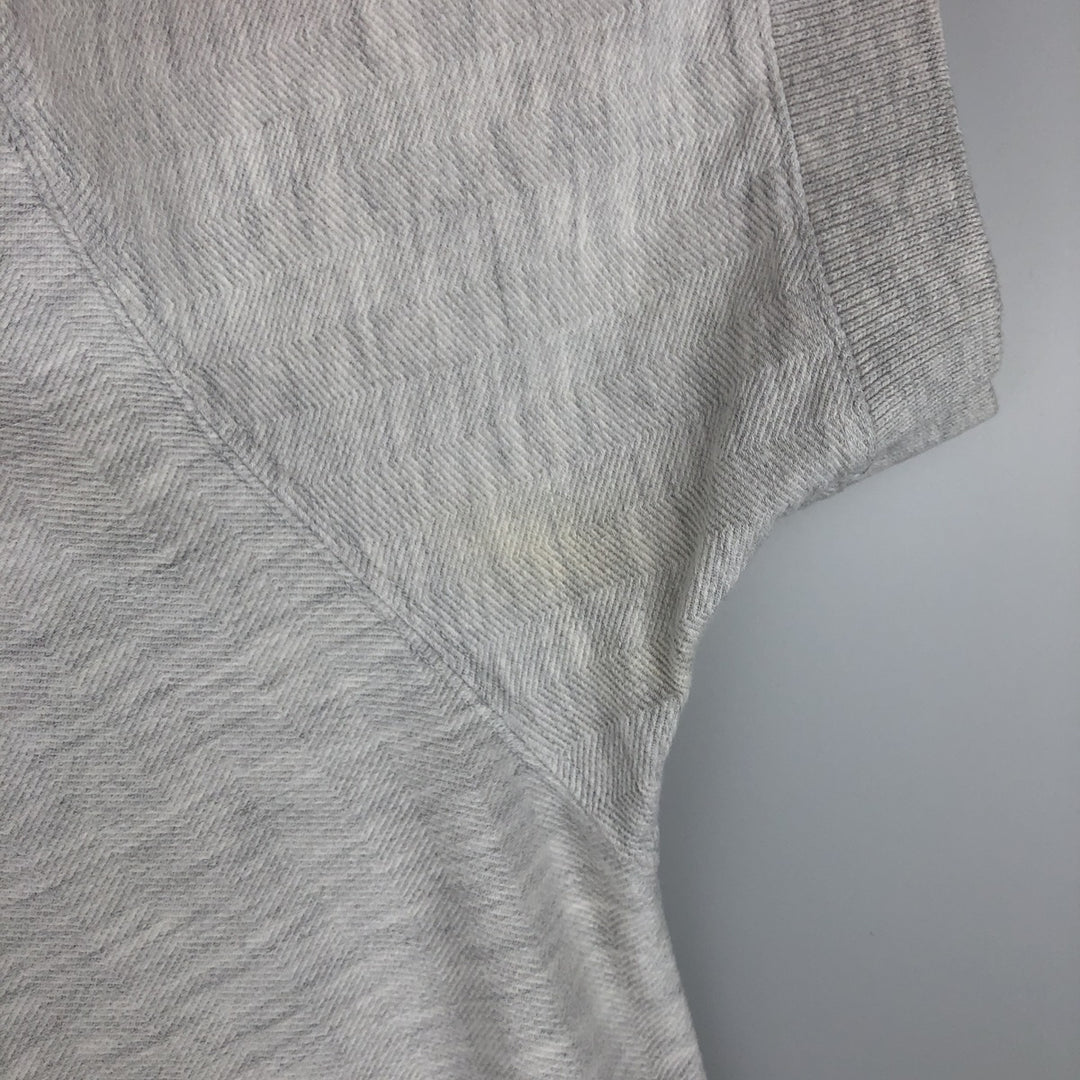 80s-90'S Eddie Bauer Herringbone Short-Sleeve Polo Shirt, Made in Canada, Men's Size M (approx.), Vintage cotton white type Vintage Second Hand