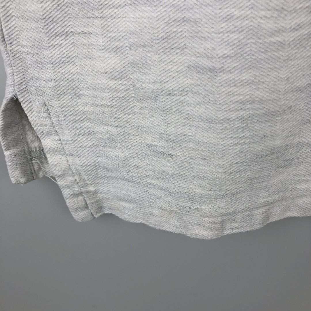 80s-90'S Eddie Bauer Herringbone Short-Sleeve Polo Shirt, Made in Canada, Men's Size M (approx.), Vintage cotton white type Vintage Second Hand