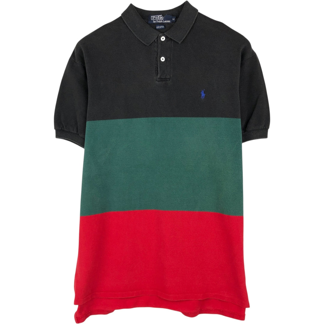 Ralph Lauren POLO by Ralph Lauren short sleeve polo shirt made in USA, men's size M cotton black type Vintage Second Hand