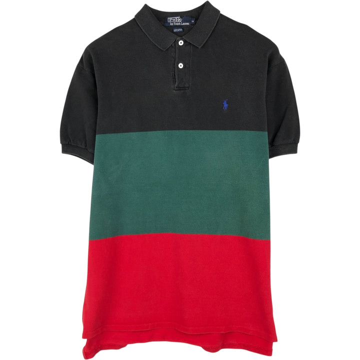 Ralph Lauren POLO by Ralph Lauren short sleeve polo shirt made in USA, men's size M cotton black type Vintage Second Hand