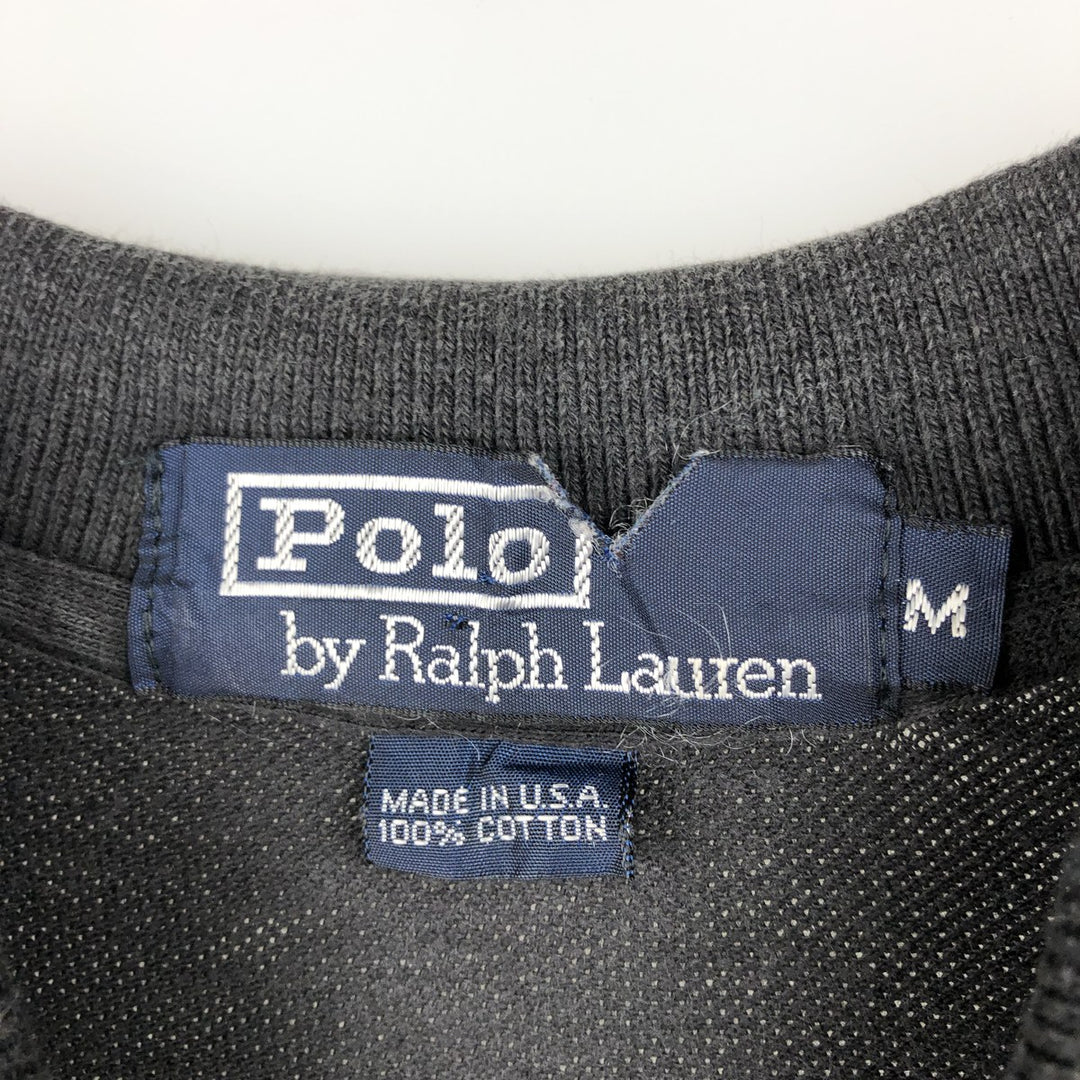 Ralph Lauren POLO by Ralph Lauren short sleeve polo shirt made in USA, men's size M cotton black type Vintage Second Hand