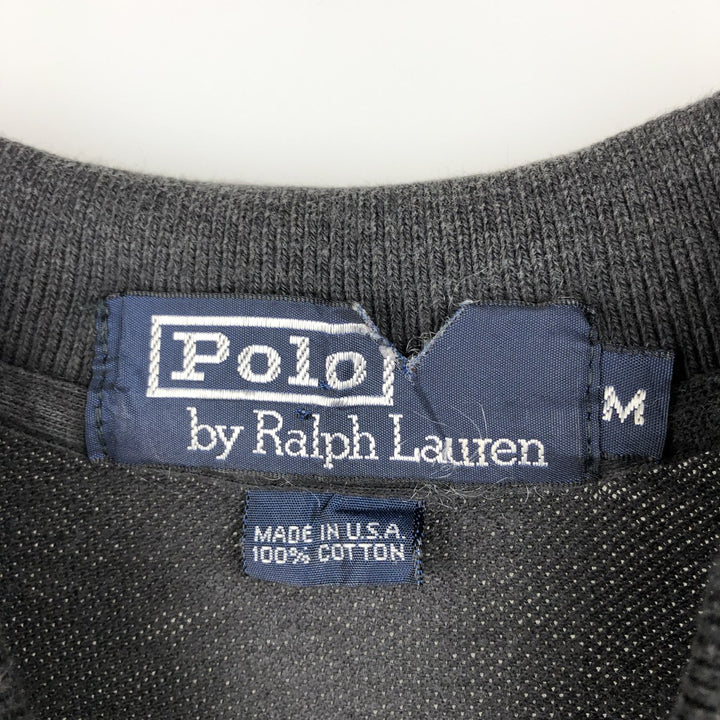 Ralph Lauren POLO by Ralph Lauren short sleeve polo shirt made in USA, men's size M cotton black type Vintage Second Hand