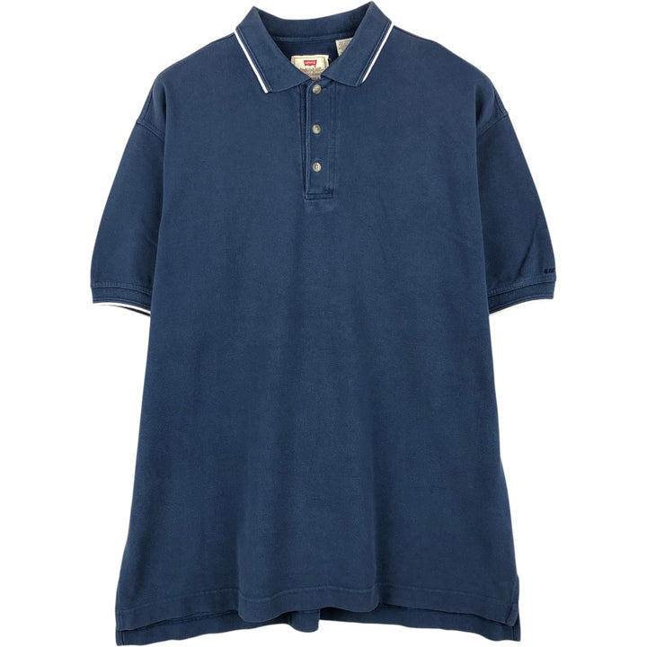 90'S Levi's Short-Sleeve Polo Shirt, Made in USA, Men's Size L (Equivalent), Vintage cotton blue type Vintage Second Hand