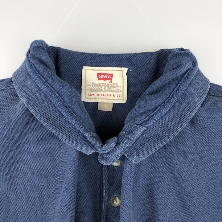 90'S Levi's Short-Sleeve Polo Shirt, Made in USA, Men's Size L (Equivalent), Vintage cotton blue type Vintage Second Hand