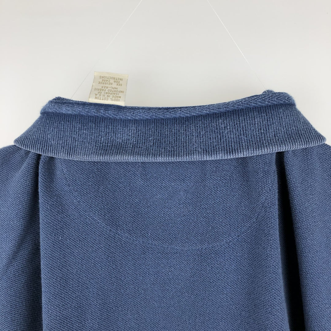 90'S Levi's Short-Sleeve Polo Shirt, Made in USA, Men's Size L (Equivalent), Vintage cotton blue type Vintage Second Hand