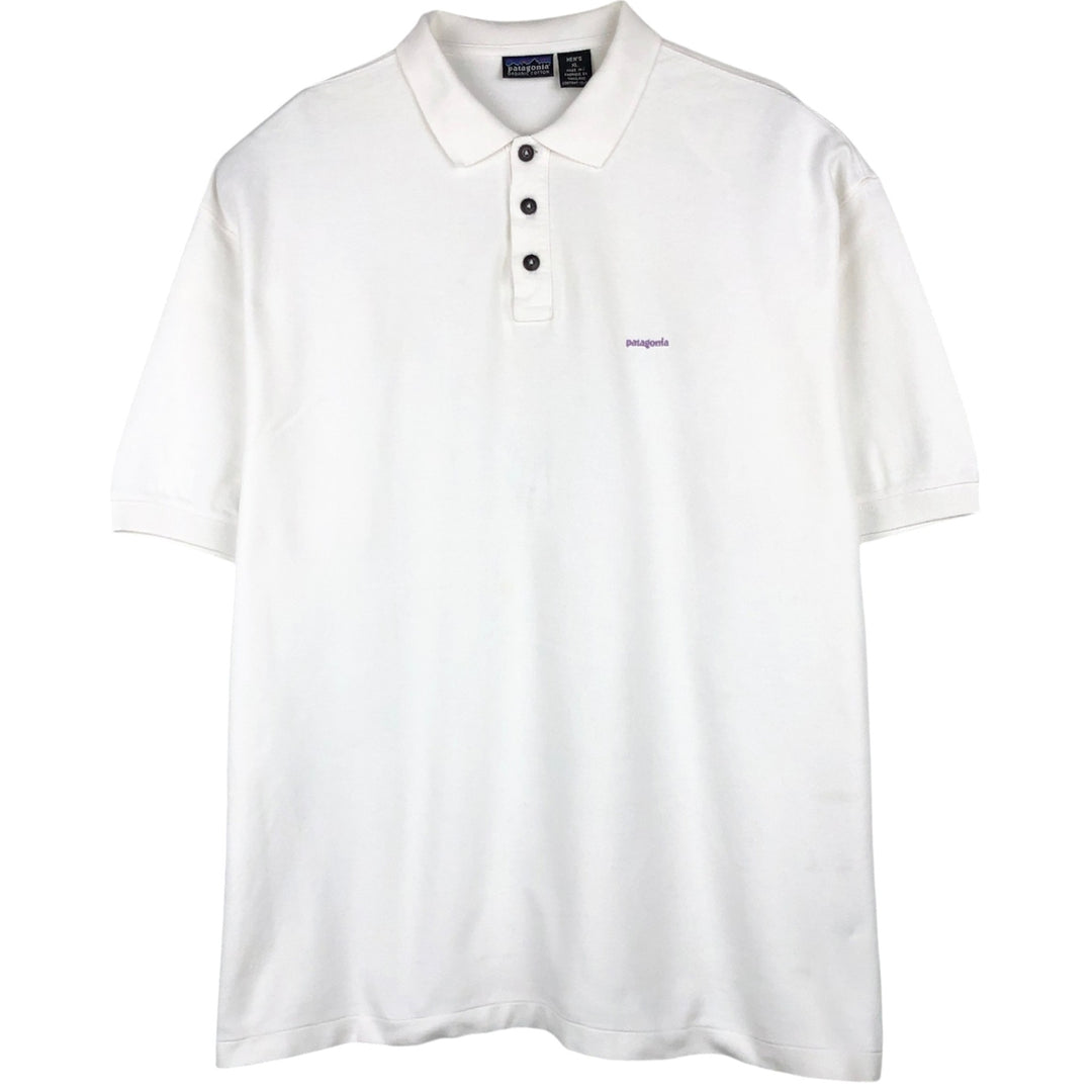 Patagonia Organic Cotton Short-Sleeve Polo Shirt, Men's Size XL (approx.) unclear white type Vintage Second Hand
