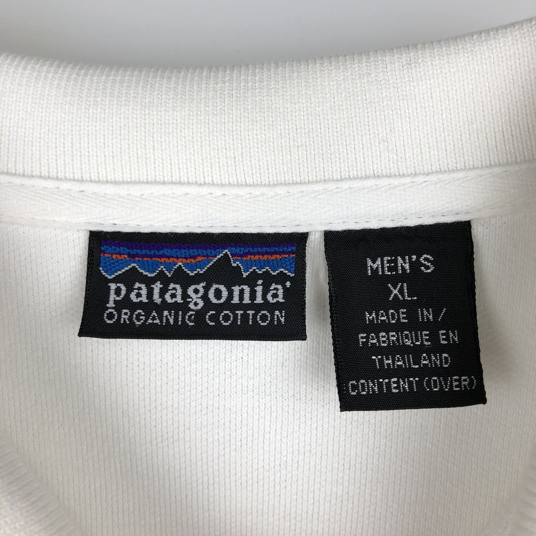 Patagonia Organic Cotton Short-Sleeve Polo Shirt, Men's Size XL (approx.) unclear white type Vintage Second Hand