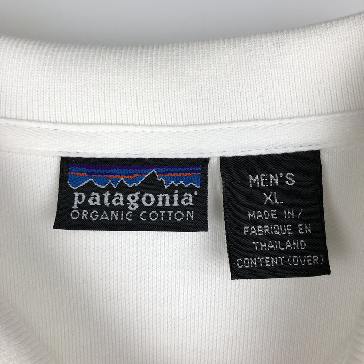 Patagonia Organic Cotton Short-Sleeve Polo Shirt, Men's Size XL (approx.) unclear white type Vintage Second Hand
