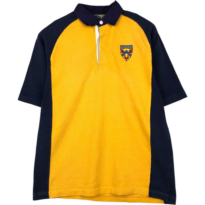 Barbarian Short-Sleeve Rugby Shirt, Made in Canada, Men's Size L (approx.) cotton yellow type Vintage Second Hand