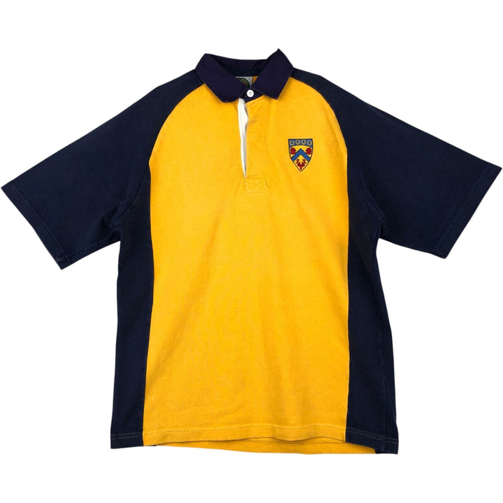 Barbarian Short-Sleeve Rugby Shirt, Made in Canada, Men's Size L (approx.) cotton yellow type Vintage Second Hand