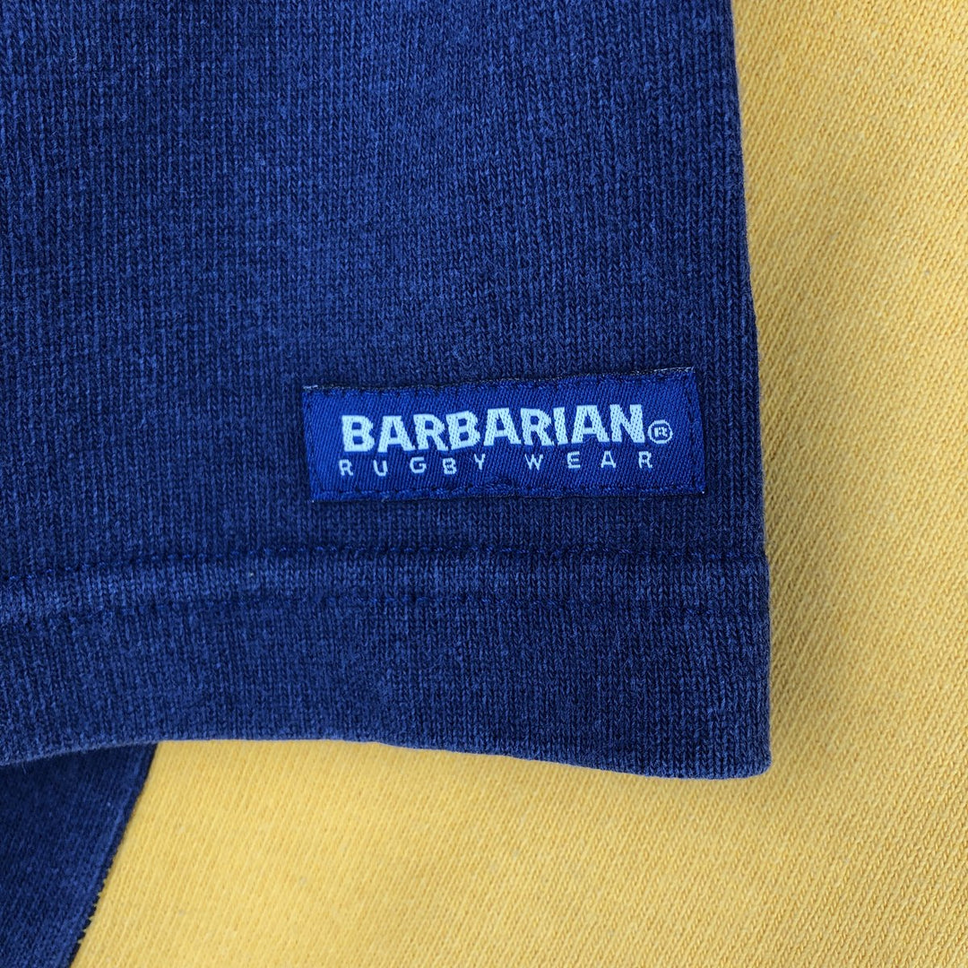 Barbarian Short-Sleeve Rugby Shirt, Made in Canada, Men's Size L (approx.) cotton yellow type Vintage Second Hand