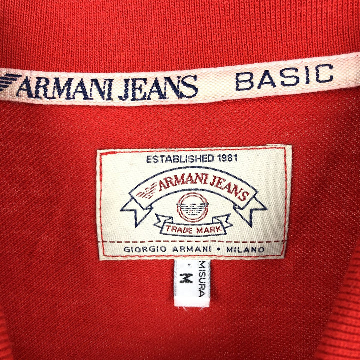 1990'S Armani Jeans short-sleeved polo shirt, men's size M equivalent, vintage. unclear red type Vintage Second Hand