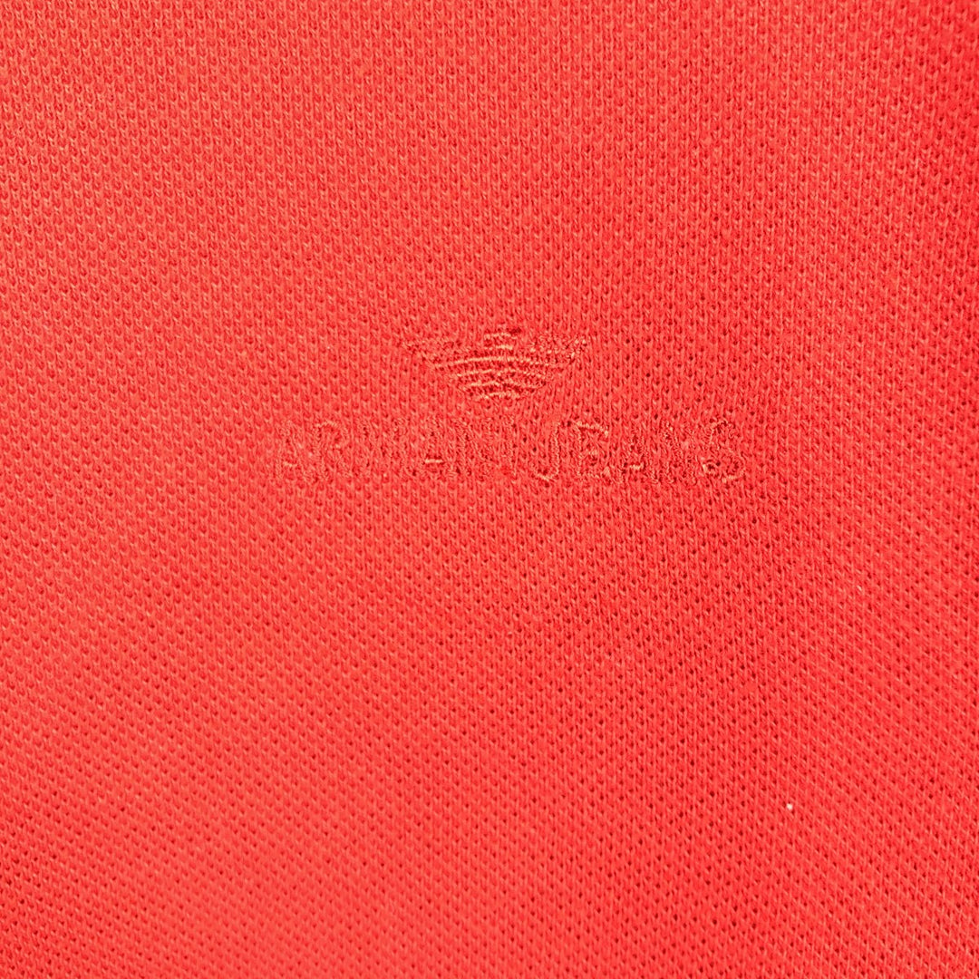 1990'S Armani Jeans short-sleeved polo shirt, men's size M equivalent, vintage. unclear red type Vintage Second Hand