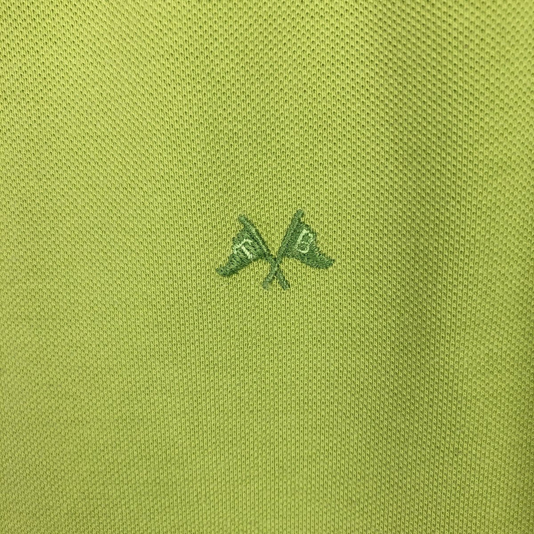 Burberry's THOMAS BURBERRY short-sleeved polo shirt, men's size L (approx.) unclear green type yellow green Vintage Second Hand
