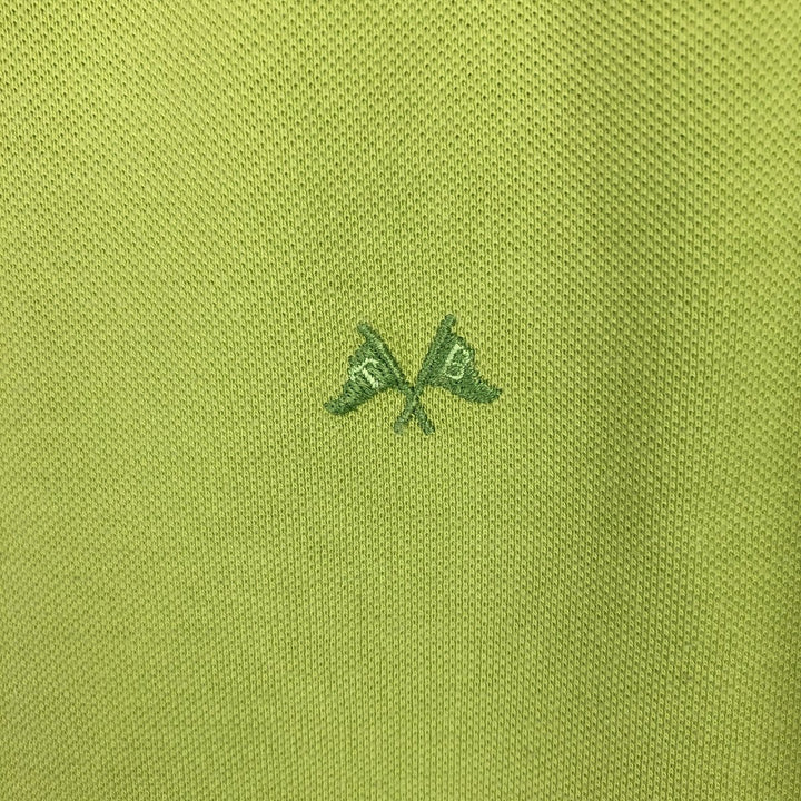 Burberry's THOMAS BURBERRY short-sleeved polo shirt, men's size L (approx.) unclear green type yellow green Vintage Second Hand