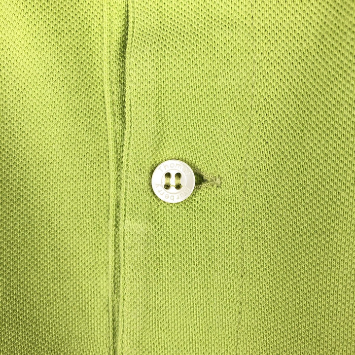 Burberry's THOMAS BURBERRY short-sleeved polo shirt, men's size L (approx.) unclear green type yellow green Vintage Second Hand