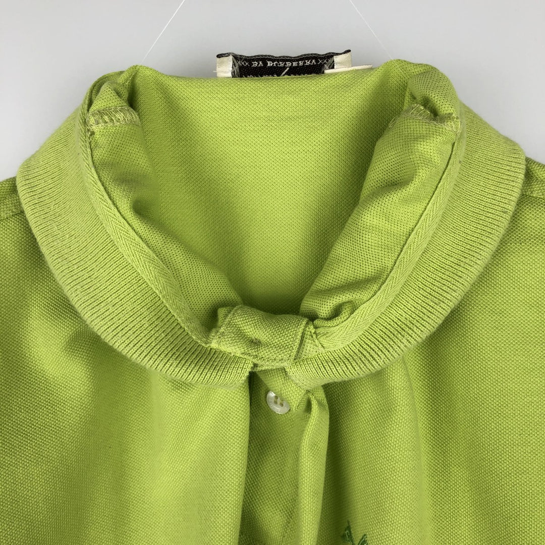Burberry's THOMAS BURBERRY short-sleeved polo shirt, men's size L (approx.) unclear green type yellow green Vintage Second Hand