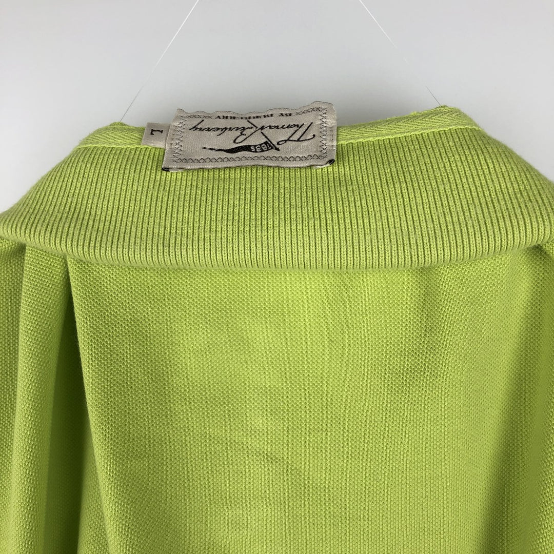 Burberry's THOMAS BURBERRY short-sleeved polo shirt, men's size L (approx.) unclear green type yellow green Vintage Second Hand