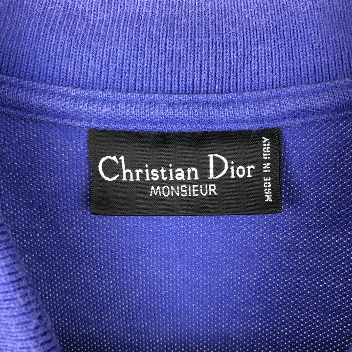 Christian Dior MONSIEUR Short-Sleeve Polo Shirt, Men's Size XL (approx.) cotton Purple type blue-purple Vintage Second Hand