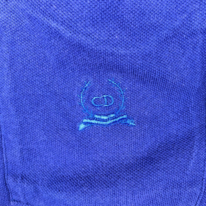 Christian Dior MONSIEUR Short-Sleeve Polo Shirt, Men's Size XL (approx.) cotton Purple type blue-purple Vintage Second Hand