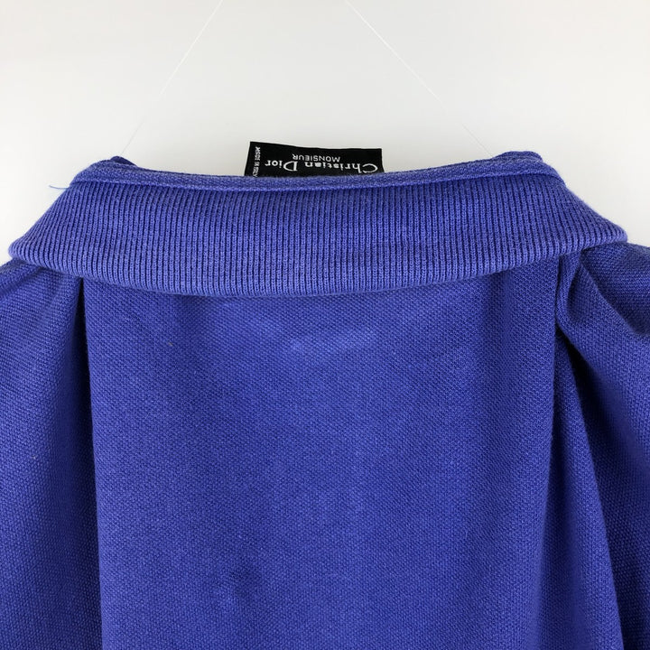 Christian Dior MONSIEUR Short-Sleeve Polo Shirt, Men's Size XL (approx.) cotton Purple type blue-purple Vintage Second Hand