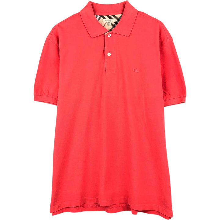 Burberry's London short-sleeved polo shirt, made in England, men's size XXL equivalent. cotton red type Vintage Second Hand