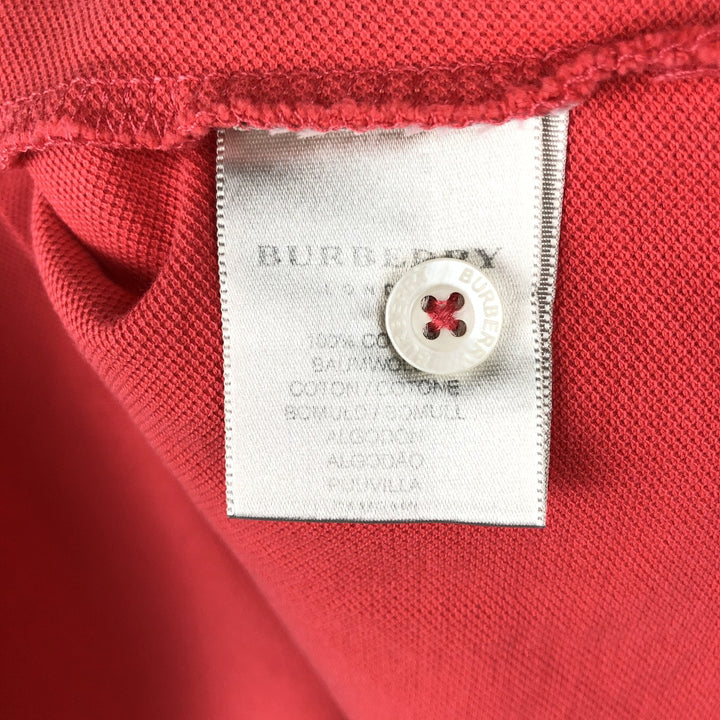 Burberry's London short-sleeved polo shirt, made in England, men's size XXL equivalent. cotton red type Vintage Second Hand