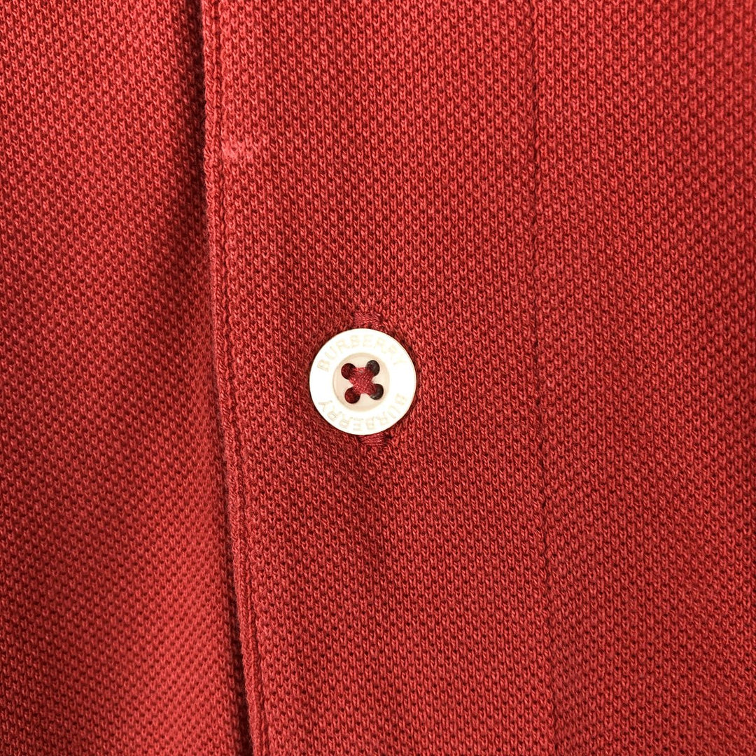 Burberry's London short-sleeved polo shirt, made in England, men's size XXL equivalent. cotton red type Vintage Second Hand