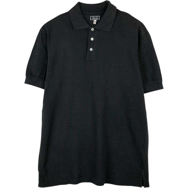 Giorgio Armani Golf Short-Sleeve Polo Shirt, Men's Size L (approx.) cotton black type Vintage Second Hand
