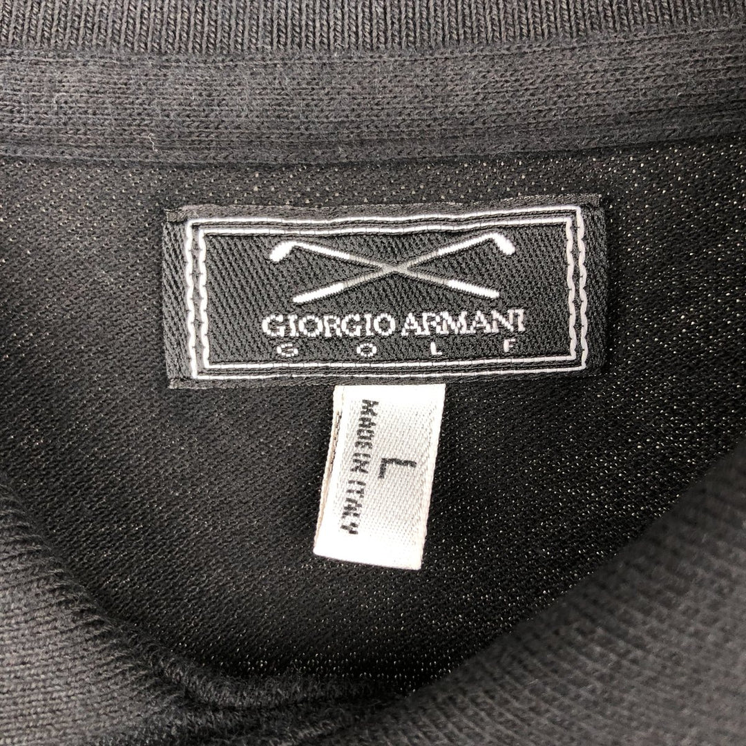 Giorgio Armani Golf Short-Sleeve Polo Shirt, Men's Size L (approx.) cotton black type Vintage Second Hand