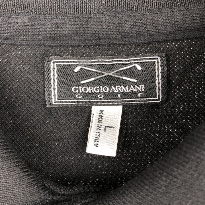 Giorgio Armani Golf Short-Sleeve Polo Shirt, Men's Size L (approx.) cotton black type Vintage Second Hand
