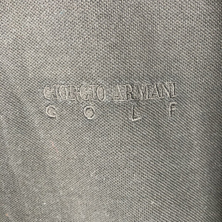 Giorgio Armani Golf Short-Sleeve Polo Shirt, Men's Size L (approx.) cotton black type Vintage Second Hand