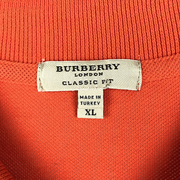 Burberry's London Classic Fit Short-Sleeve Polo Shirt, Men's Size XL (approx.) cotton orange type Vintage Second Hand