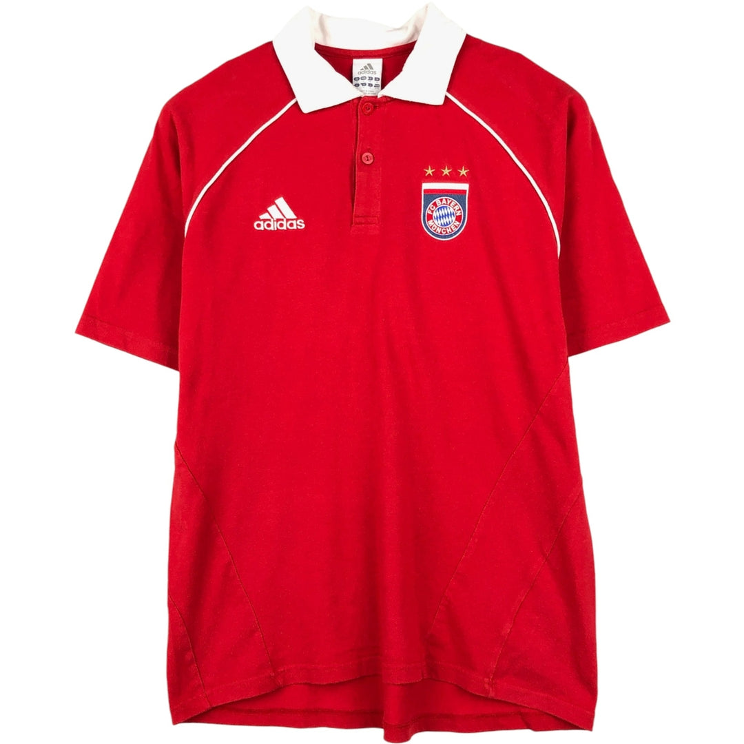 Adidas Bundesliga Bayern Munich Short-Sleeve Polo Shirt (Men's Size M) cotton red type Vintage Second Hand