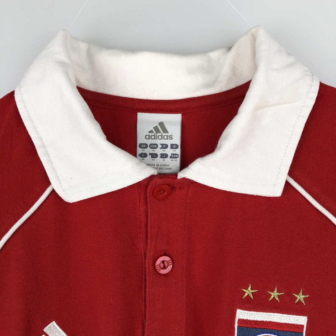 Adidas Bundesliga Bayern Munich Short-Sleeve Polo Shirt (Men's Size M) cotton red type Vintage Second Hand