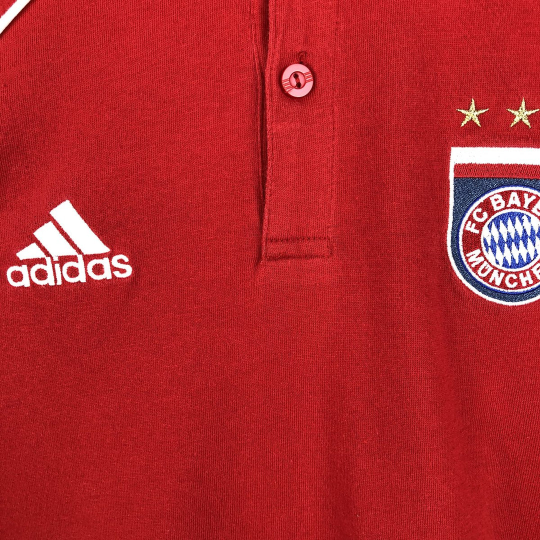 Adidas Bundesliga Bayern Munich Short-Sleeve Polo Shirt (Men's Size M) cotton red type Vintage Second Hand