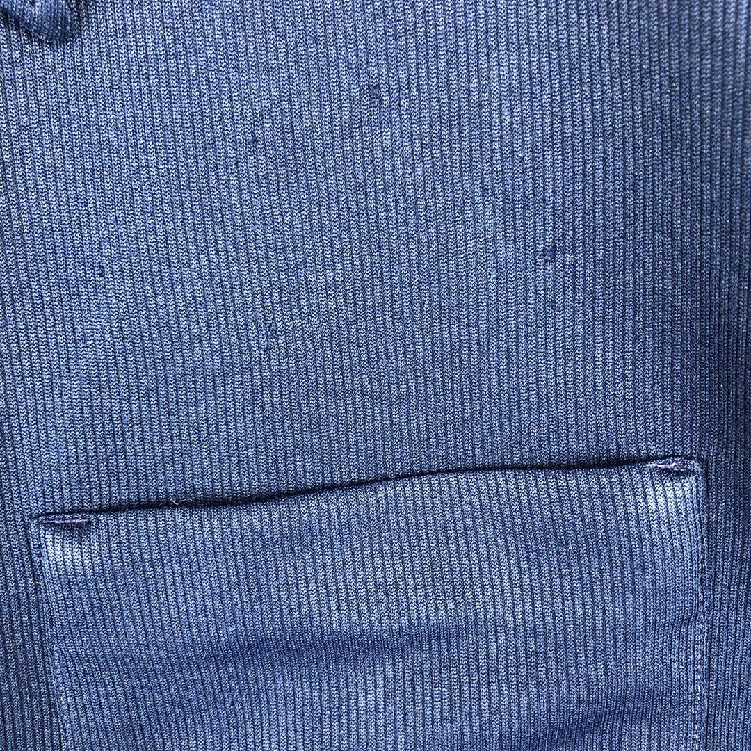 1970'S Hilton Short-Sleeve Polo Shirt, Men's Size XL (Equivalent), Vintage polyester navy blue type Vintage Second Hand